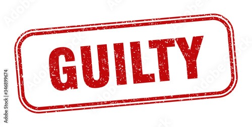 guilty stamp. guilty square grunge sign. label