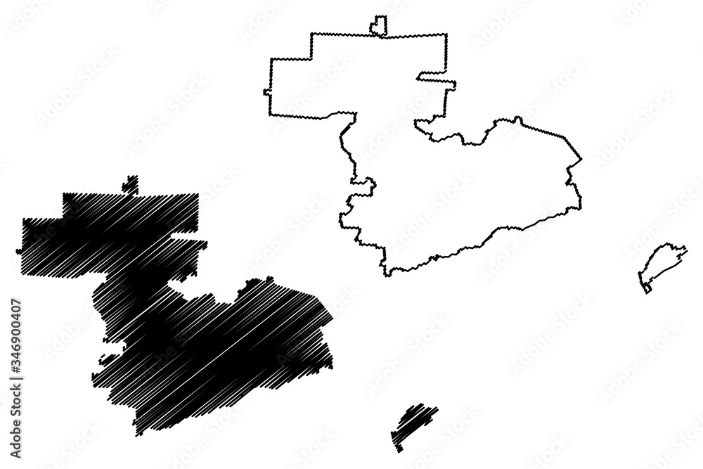 Dzerzhinsk City (Russian Federation, Russia, Nizhny Novgorod Oblast) map vector illustration, scribble sketch City of Dzerzhinsk map Dzerzhinsk City (Russian Federation, Russia, Nizhny Novgorod Oblast) map vector illustration, scribble sketch City of Dzerzhinsk map