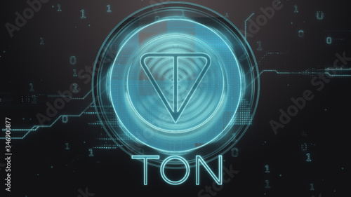 Fotografie Ton cryptocurrency symbol