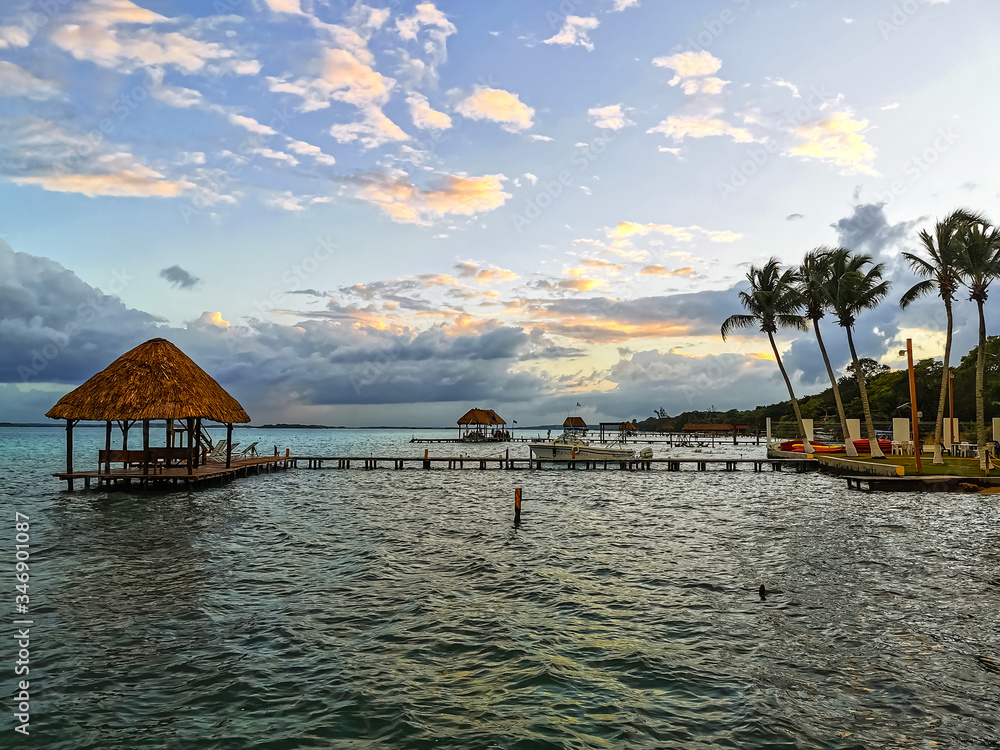 Sunset in Bacalar Lake, Quintana Roo, Mexico Sunset in Bacalar Lake, Quintana Roo, Mexico