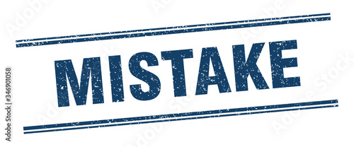 mistake stamp. mistake label. square grunge sign