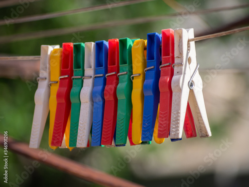 Wallpaper Mural Clothespin hangs on the line Torontodigital.ca