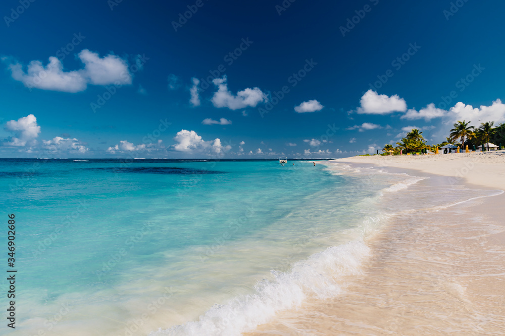 Caribbean island of Anguilla with white and deserted beaches Caribbean island of Anguilla with white and deserted beaches