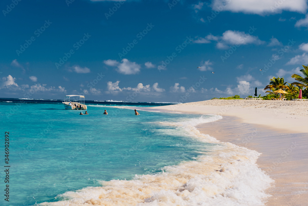 Obraz premium Caribbean island of Anguilla with white and deserted beaches