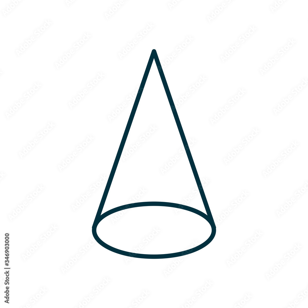 3d cone line style icon vector design 3d cone line style icon vector design