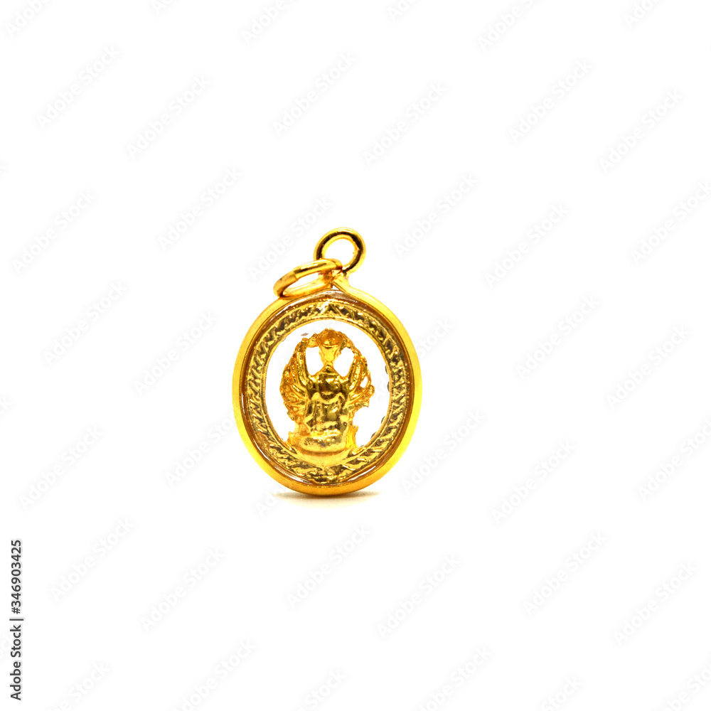 small buddha image used as amulets pendant,thai amulet on white image background