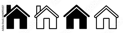 Home icon collection.House icon stock vector. Web home flat icon for apps and websites.Set of home icons.Vector illustration.