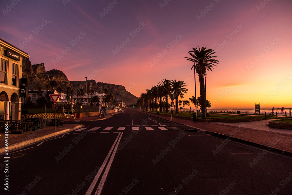 Sunset on main beach road 