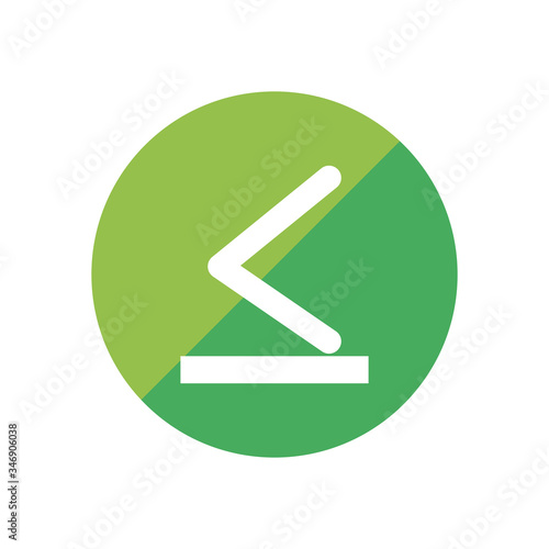 less than or equal to flat style icon vector design