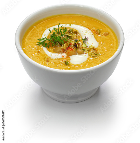 carrot tahini soup with chickpea
