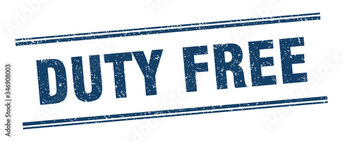 duty free stamp. duty free label. square grunge sign