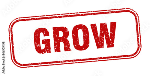 grow stamp. grow square grunge sign. label
