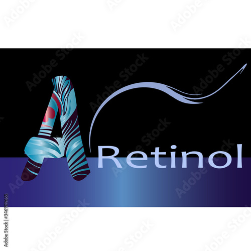 Vitamin A, retinol, Patterned A Letter, Logo Design on a black background