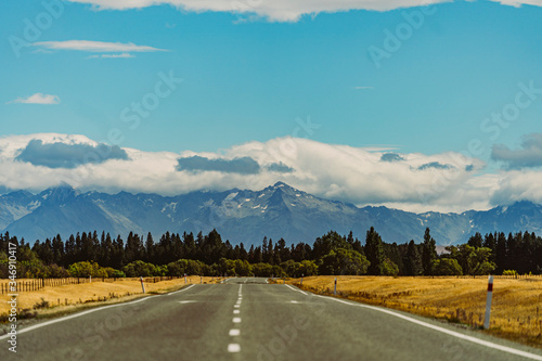Roadtrip Berge Wald Stra  e Mount Cook