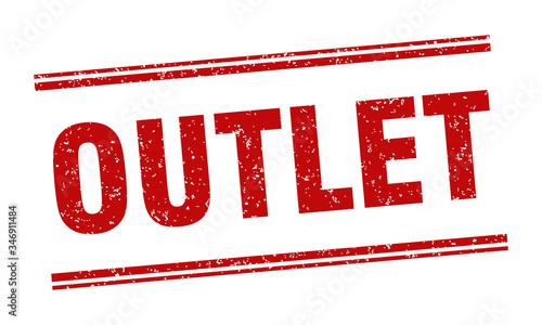 outlet stamp. outlet label. square grunge sign