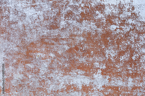 very beautiful texture of silver paint on rusty metal