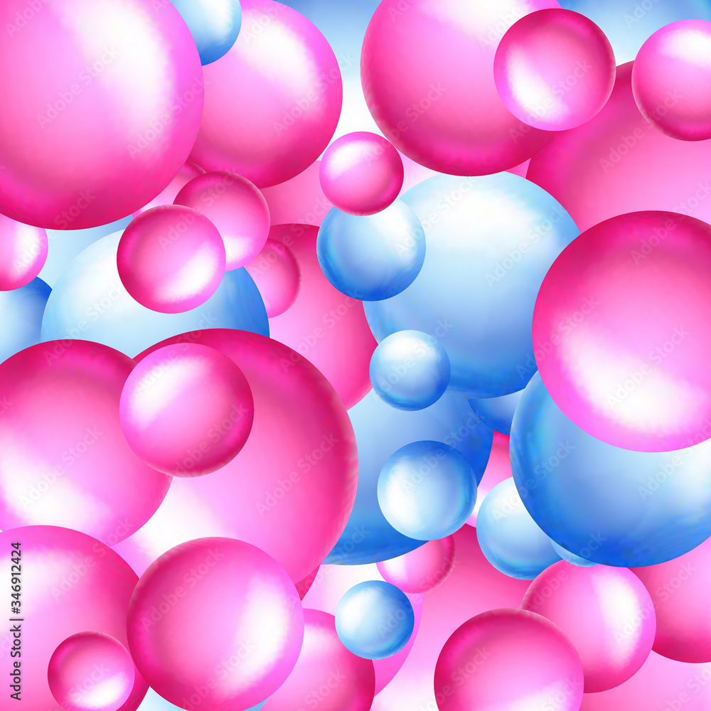 Colored balls background. Vector eps 10. 3d blue and pink balls.eps 10