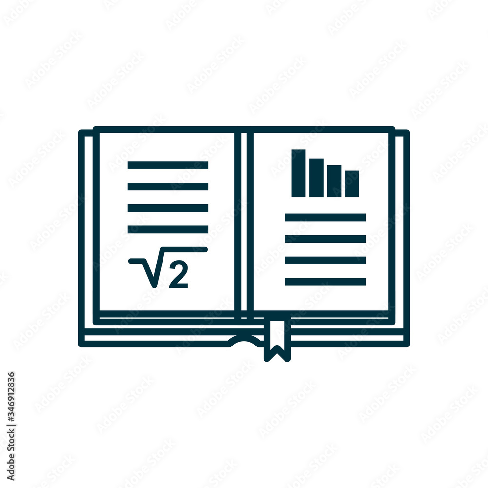 math book line style icon vector design math book line style icon vector design