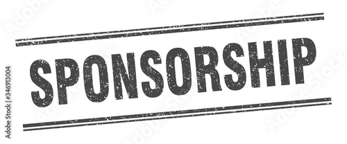 sponsorship stamp. sponsorship label. square grunge sign