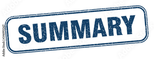 summary stamp. summary square grunge sign. label
