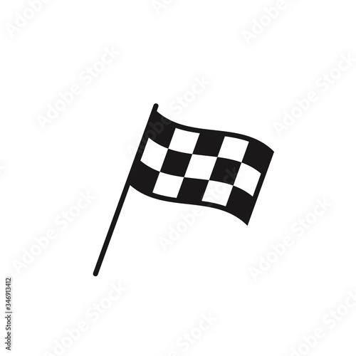 Checkered racing flag icon. Stock vector