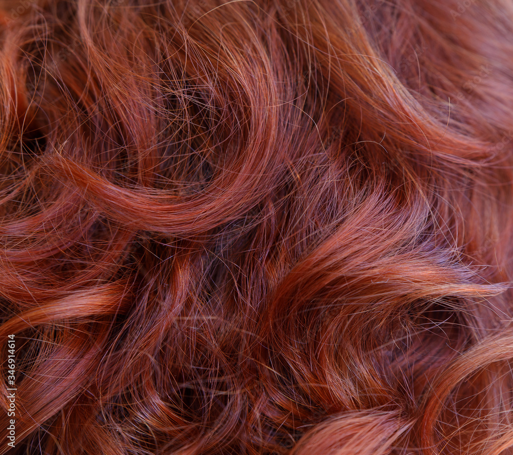 Fototapeta premium Texture of painted female curls on the head