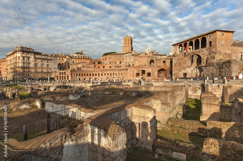 Ruins of Trajan's forum in Rome, Italy