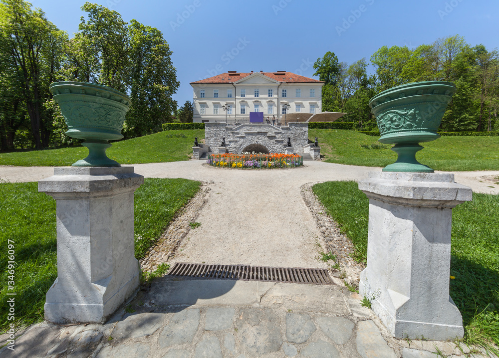 Castle Tivoli in Park Tivoli. Park Tivoli is the biggest Park in Ljubljana. Slovenia