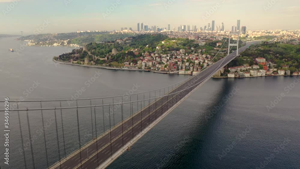 Fatih Sultan Mehmet Bridge From Istanbul Tukiye. Aerial view. Fatih Sultan Mehmet Bridge From Istanbul Tukiye. Aerial view.