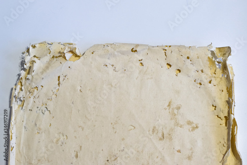 Paper swallowed with silverfish. Traces of wrecking silverfish on vinyl envelopes.