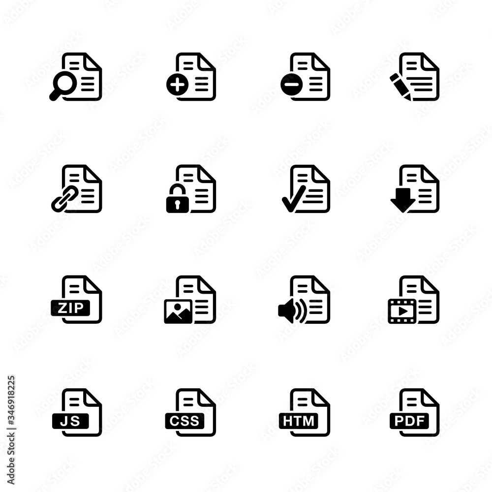 Documents Icons - 1 // Black Series