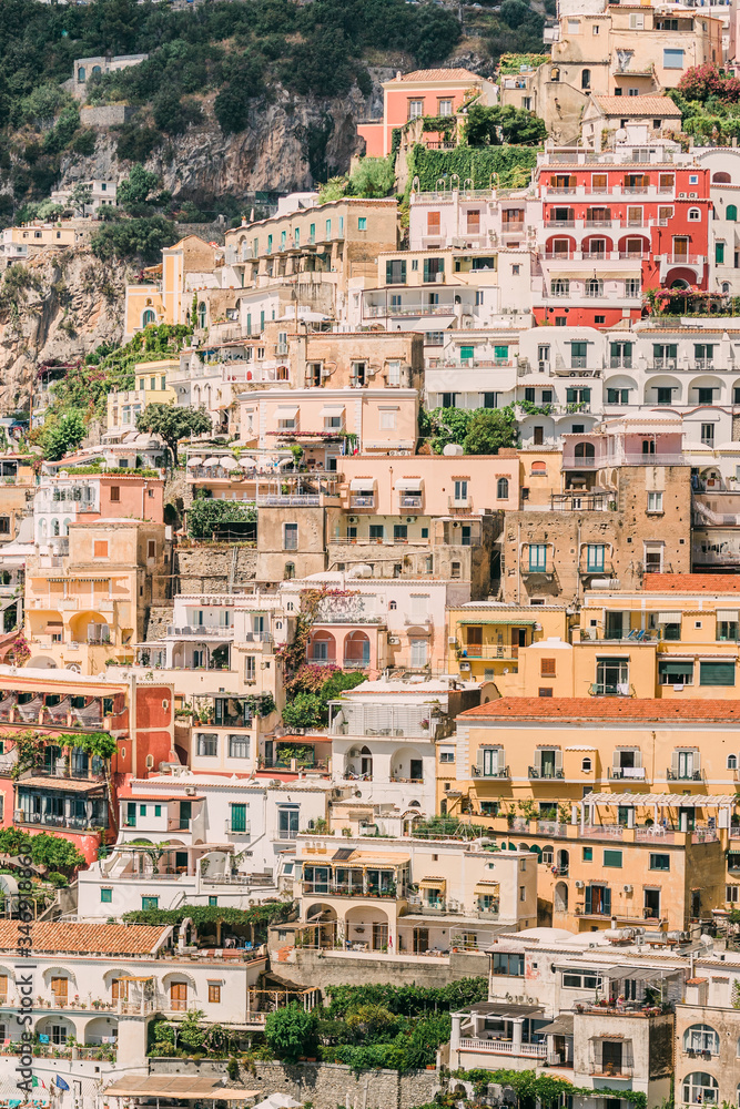 Positano Iconic Pyramid Clift Houses - Amalfi Coast Landscape