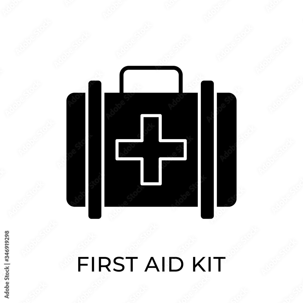 Fototapeta premium First Aid Kit icon vector illustration. Medical First Aid Kit vector illustration template. First Aid Kit vector icon flat design for website, logo, sign, symbol, app, UI.