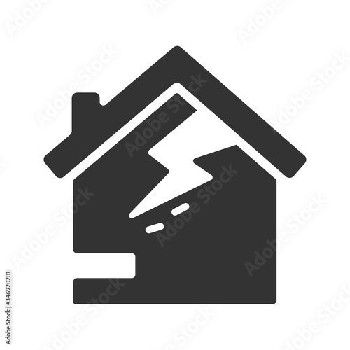 Home thunderstorm icon, Thunderstorm symbol