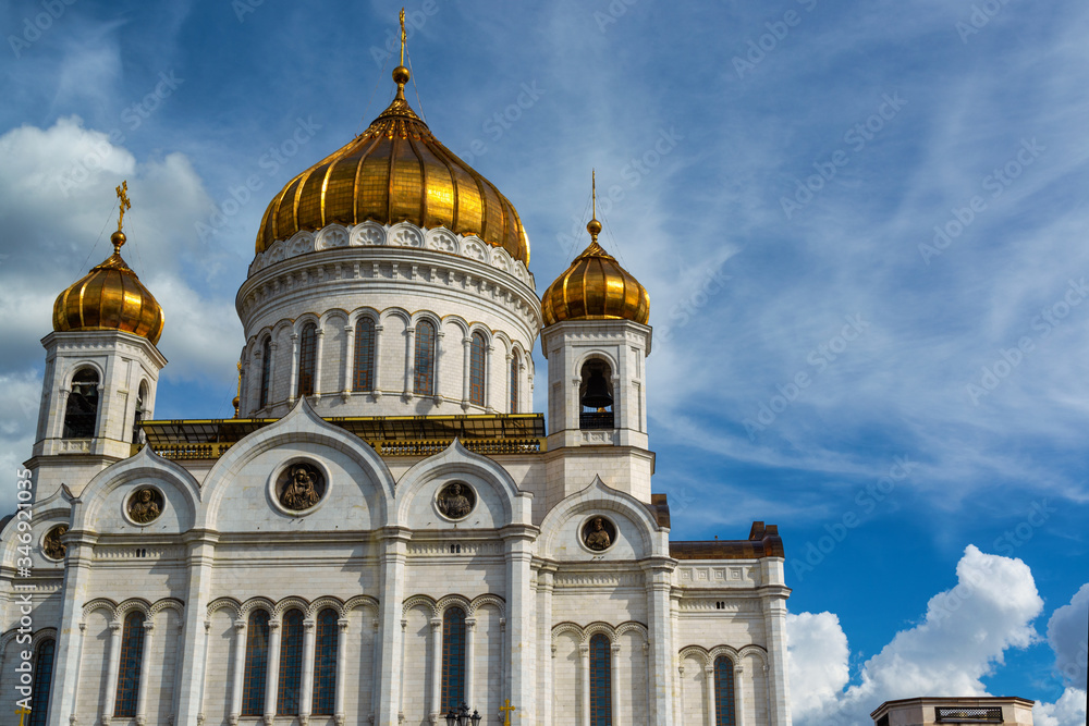 view of Cathedral Of Christ Savior In Moscow city, Russia.