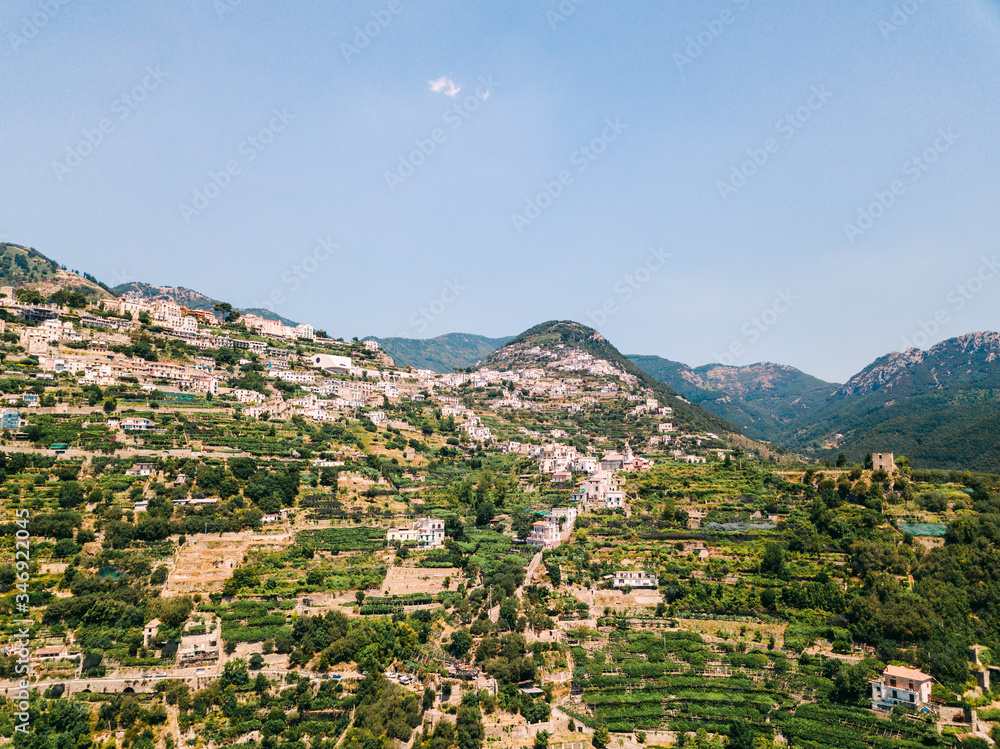 Ravello Amalfi Coast Drone View Landscape