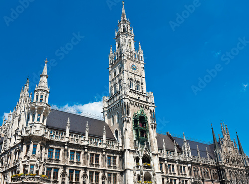 New Town Hall  Neues Rathaus . Sunny summer day.  Munich. Germany 