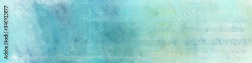 wide art grunge abstract painting background texture with pastel blue, light blue and cadet blue colors and space for text or image. can be used as horizontal background graphic