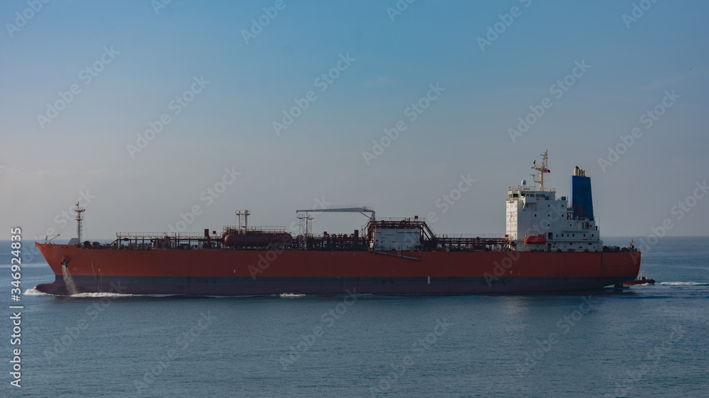 A large ship sails of the port of Mombasa
A large ship sails of the port of Mombasa