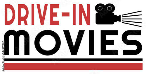 Drive-in movies with vintage film projector