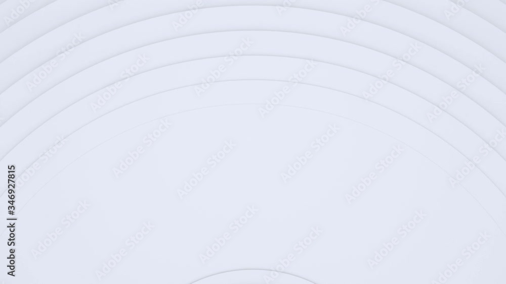 White light background, architectural futuristic construction, 3d motion design, layered paper art, looping animated 4K wallpaper, abstract geometric pattern, circles animation, concentric shapes