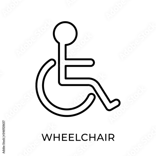 Wheelchair icon vector illustration. Medical Wheelchair vector illustration template isolated on white background. Wheelchair vector icon flat design for website, logo, sign, symbol, app, UI.