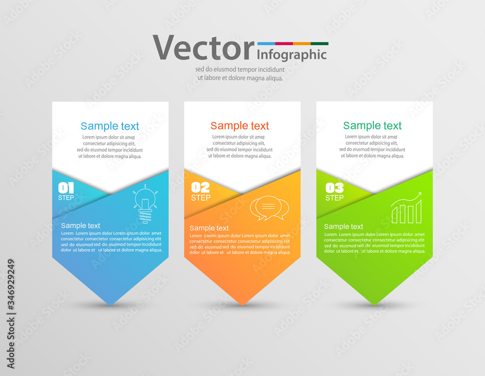 Vector infographics template with 3 steps Vector infographics template with 3 steps
