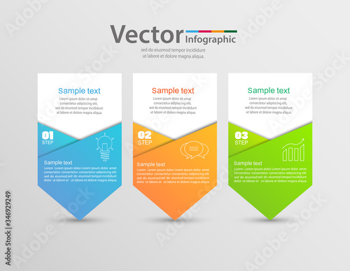 Vector infographics template with 3 steps © andreyorb