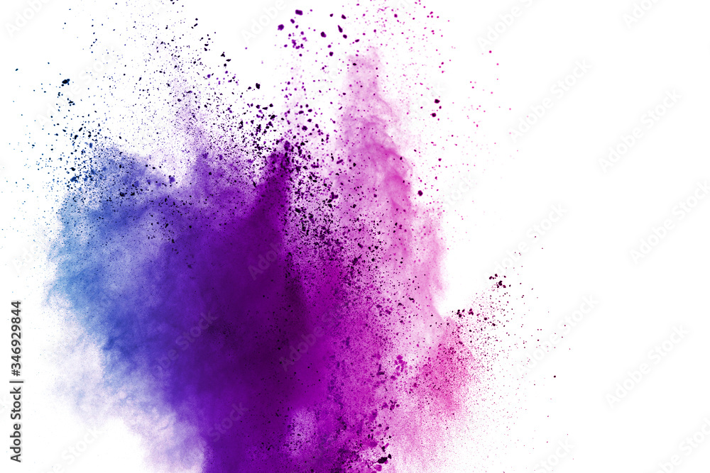 Explosion of colored powder on white background. Explosion of colored powder on white background.
