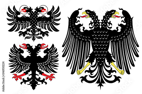 Set of heraldic german eagles