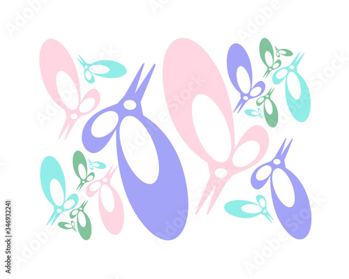 vector illustration of butterfly scissors