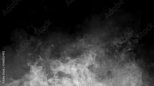 Realistic isolated fire effect for decoration and covering on black background. Concept of particles , sparkles, flame and light. Black and white texture overlays.