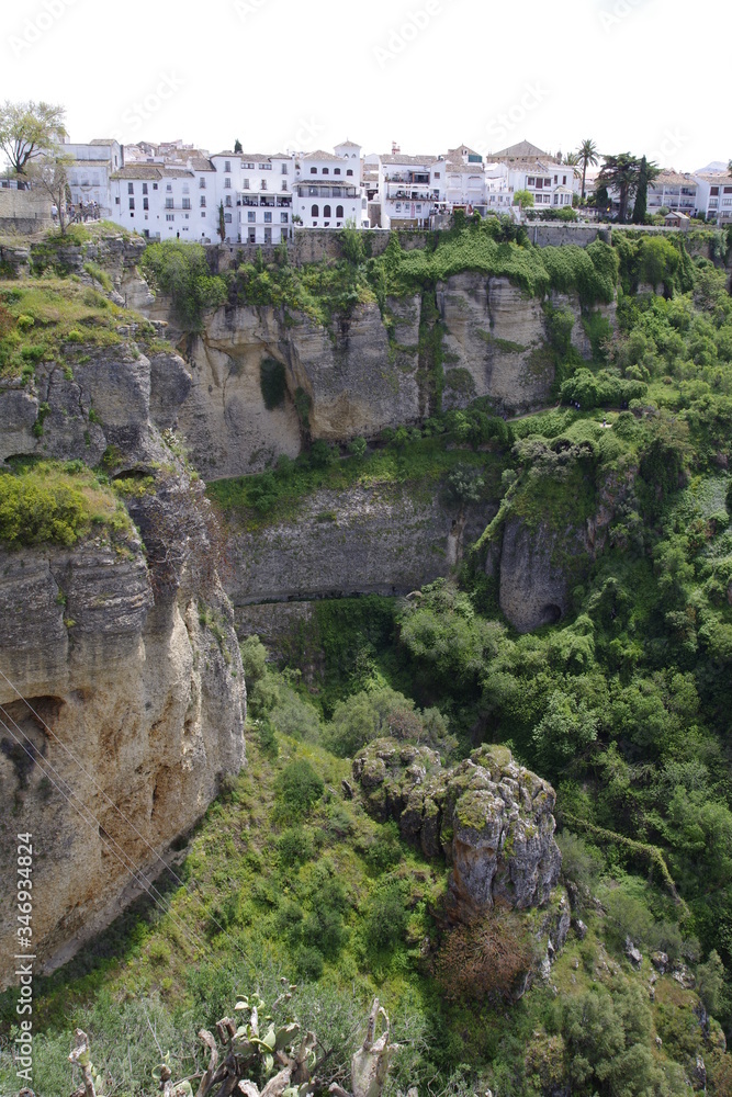 Ronda, mit der berühmten Schlucht Schlucht (El Tajo), Provinz Málaga in Spanien