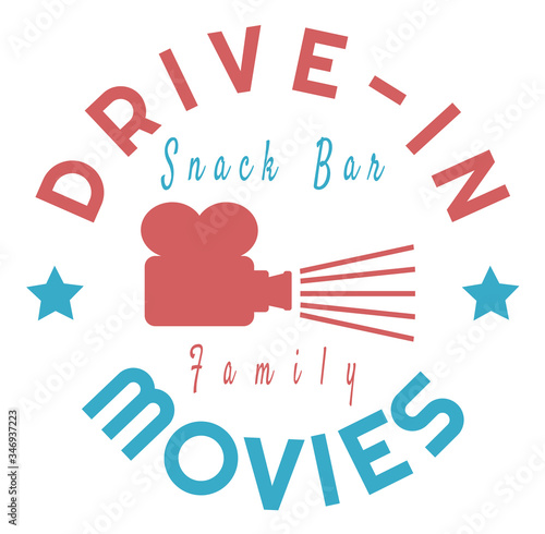 Vintage drive-in movies with film projector